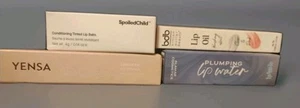 Lip Lot Of 4 Yensa Alamar Spoiled Child BDB Oil Balm Plumping Water New In Box - Picture 1 of 6