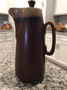 Hull Pottery Coffee Pot Vintage Brown Drip Tea Lid - Picture 1 of 8