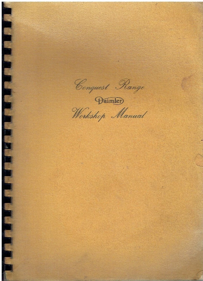 DAIMLER CONQUEST SALOON Mk1/2  COUPE ROADSTER  DHC  CENTURY Mk1/2 SERVICE MANUAL - Image 1 of 1