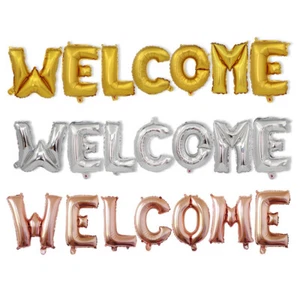 16" WELCOME Aluminum foil Balloons Set Holiday Celebration Party Decoration - Picture 1 of 8
