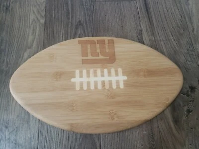 NFL New York Giants Touchdown Football Bamboo Cutting Board 16-Inch Out Of Box - Image 1 of 2