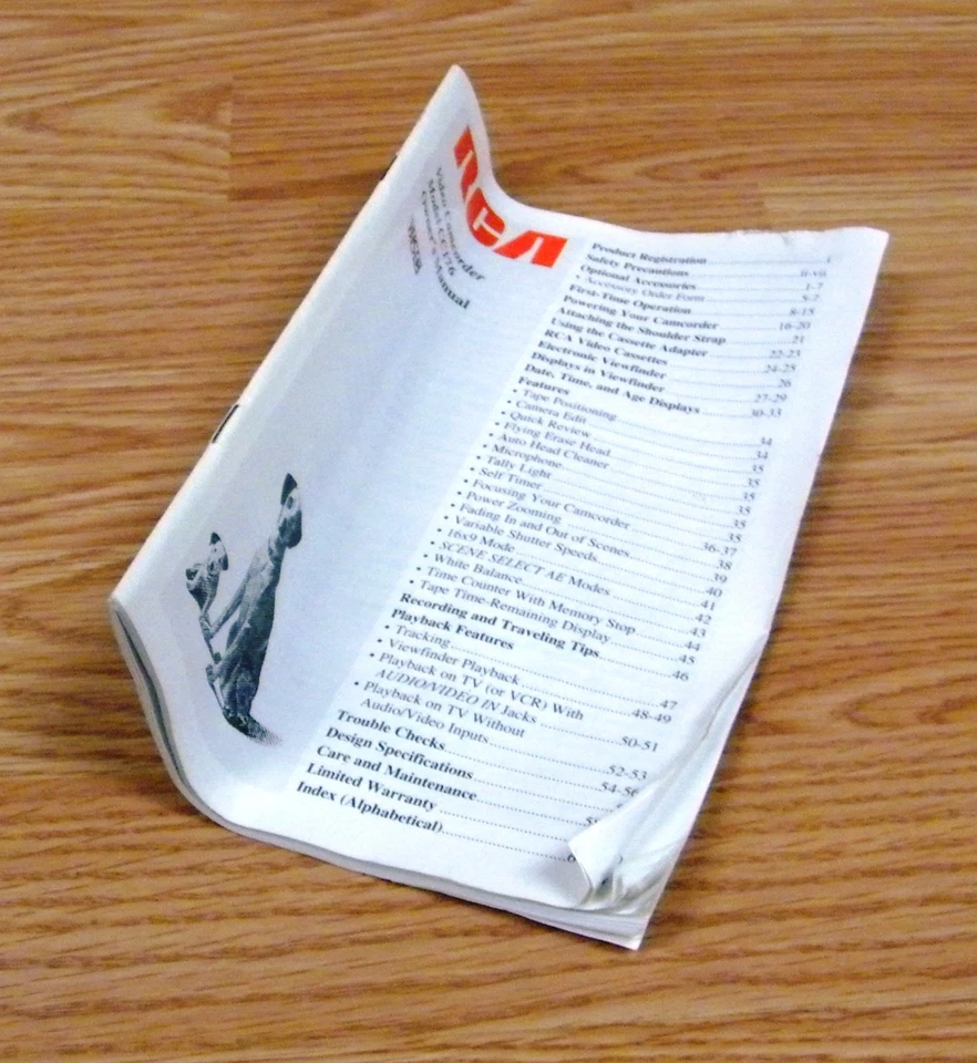 *Reemplazo* Manual del propietario para videocámara Small Wonder RCA (CC176) *LEER* Foto 1 de 3