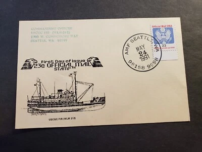 USCGC FIR WLM-212 Naval Cover 1991 OFFICIAL STAMP FDC Cachet Seattle, Wash - Image 1 of 2