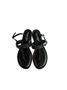 Juicy Couture 'Zaray' Black Thong Rhinestone Sandals Women Size 10 - Picture 1 of 11