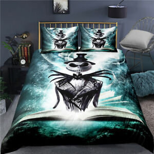 The Nightmare Before Christmas Jack Duvet Cover Pillowcase Bedding Set 3PCS Gift