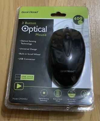 Gear Head 3 Button Optical Mouse new in the box - Image 1 of 2