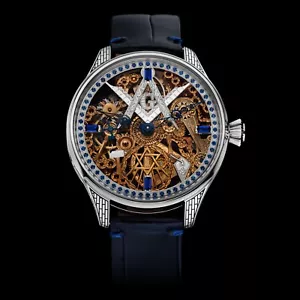 Rolex Lever movement Converted in new case Skeleton watch Freemansonry watch - Picture 1 of 9
