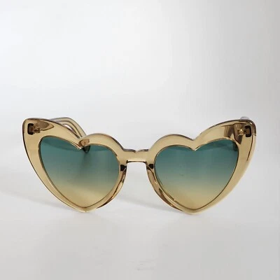 🍀SAINT LAURENT LOULOU YSL SL181 007 Yellow Green Gradient Heart Sunglasses  - Image 1 of 4