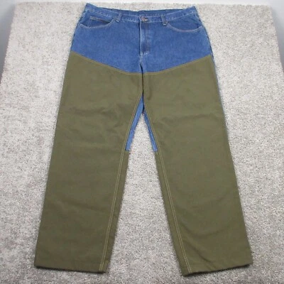 LL Bean Jeans Mens 42x32 Blue Green Double Knee Double L Natural Fit Baggy - Image 1 of 4