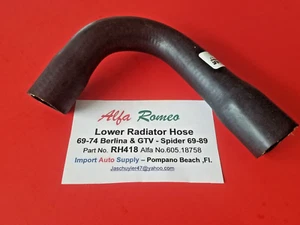 Alfa Romeo Berlina & GTV 69-74 Spider 69-89 1750 & 2000 & Lower radiator Hose - Picture 1 of 3