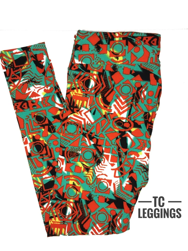 New LuLaRoe Leggings Tall and Curvy TC Teal Blue Orange Black Unicorn NWT B0101 - Image 1 of 1