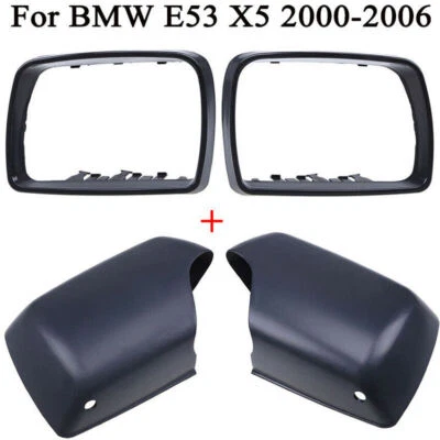 4Pcs For BMW E53 X5 2000-2006 Door Wing Mirror Cover Casing With LED Hole Set - Image 1 of 4