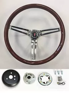 1967 1968 Grand Prix GTO Firebird Mahogany Wood Steering Wheel High Gloss 15" - Bild 1 von 11