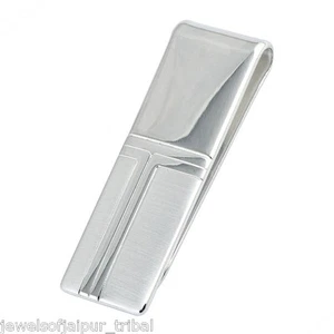 925 Sterling Silver Slim Pocket Bank Cash Note Wallet ID Cards Clip Money Clips - Picture 1 of 1