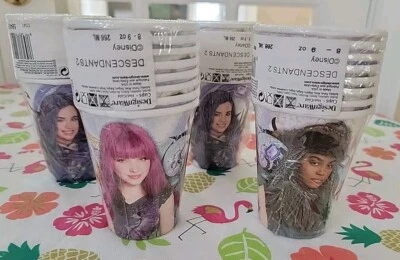 4 LOT 32 Cups 9 oz Disney Descendants 2 Birthday Party Cups  - Image 1 of 4