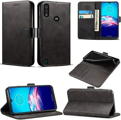 For Motorola Moto E6s 2020 Phone Case Leather Magnetic Flip Wallet Cover For E6S - Image 1 of 4