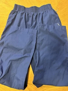 Landau Essentials Women's Elastic Waist Scrub Pants - 8327 Medium Royal Blue - Picture 1 of 5