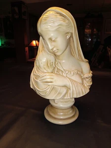 Rafaelle Monti 1871 "The Mother" Chalkware Bust By Alexander Backer Co C 1920 VG - Picture 1 of 5