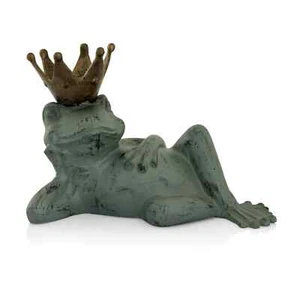 Aluminum Multicolor Garden Décor Lazy Frog Prince Bird Feeder - Picture 1 of 1