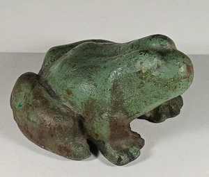 Antique VTG. Cast Iron Frog Doorstop w/Orig Paint, ..or Garden Ornament, 6 Lbs - Picture 1 of 10
