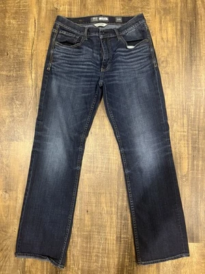 BKE JAKE Buckle Jeans Men's 33R (33x32)Boot Leg Blue Dark Wash Denim Stretch - Image 1 of 4