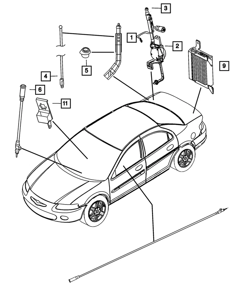 Antena de alimentación Mopar genuina exportación 4760939AD Foto 1 de 1
