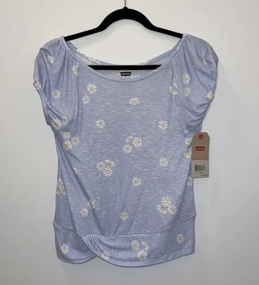 Camisa Levi’s Azul Margarita Acanalada Niñas Manga Tapa XL NUEVA CON ETIQUETAS Foto 1 de 4