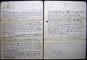 1883 CHARLESTON CAROLINE DU SUD LOI SUR L'HÉRITAGE LETTRE SIMONS & SIEGLING SIGNÉE - Photo 1/1