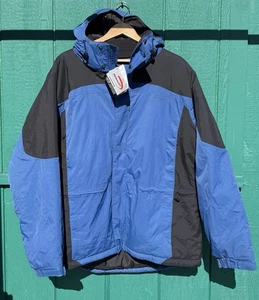L.L. Bean Rugged Ridge Parka Mens XL Ski Coat Hooded Blue Black NWT Primaloft - Picture 1 of 24
