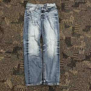 BKE Jeans Mens 32x31 Tyler Straight Leg Light Wash Whisker Western Cowboy - Picture 1 of 13