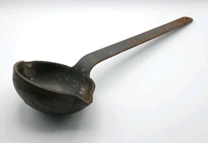 Vintage Metal Soup Ladle Smelt Approximately 15-1/2" Double Spout - Picture 1 of 4