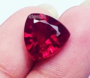 Natural Blood Red Ruby 11.50 Ct Loose Gemstone Trillion Shape Certified - Picture 1 of 7