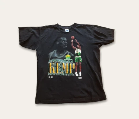 Shawn Kemp Vintage Shirt Large Seattle Supersonics Nba Vtg l tee basketball rap Cover