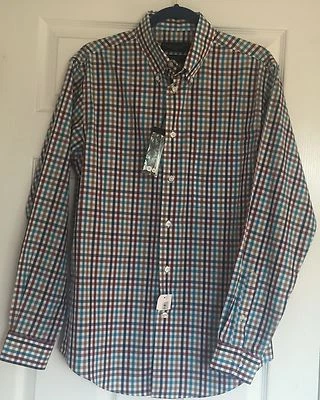 Nueva camisa de vestir Bloomingdales para hombre, a cuadros, talla M  Foto 1 de 4