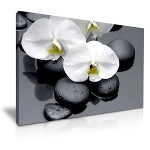 ORCHIDEE FLOSWER Spa Steine Leinwand Wandbild Bild Druck ~ mehr Größe - Bild 1 von 7