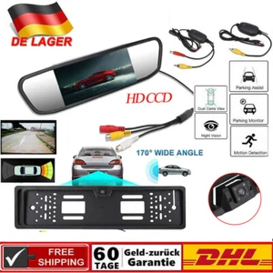 170° Weitwinkel Rückfahrkamera Funk Kabellos Mit 4,3 LCD Rückspiegel Monitor - Bild 1 von 9