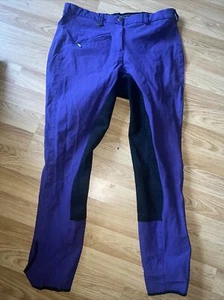 Derby House pantaloni da seduta viola in pelle scamosciata 30"" - posta gratuita (D) - Foto 1 di 4