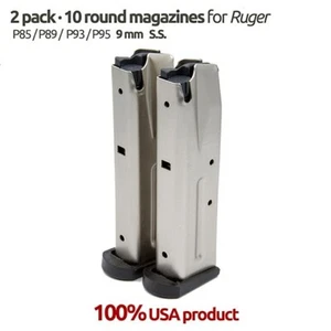 2 pack Ruger P.85/89/95/93 10 Round S.S. Magazines - Picture 1 of 1