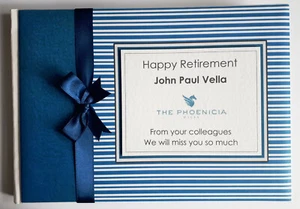 Personalised blue retirement guest book, retirement keepsake, album, gift - Picture 1 of 14