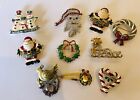 Bulk Lot Of Vintage Christmas Brooches And Hair Clip