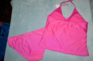 new Bobbie Brooks ladies Bikini Tankini 2 Pc Set Size XL Swim Suit Pink Beach - Picture 1 of 8