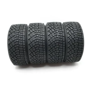 4Pcs Soft Rubber Tires For RC 1/10 Rally RC Off Road Car HSP HPI PP0189 Set - Picture 1 of 6
