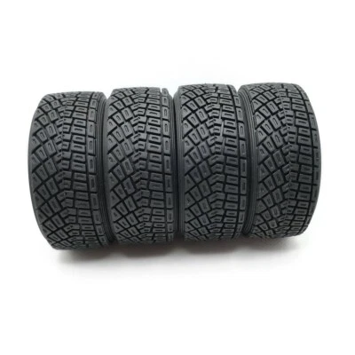 4Pcs Soft Rubber Tires For RC 1/10 Rally RC Off Road Car HSP HPI PP0189 Set - Image 1 of 4