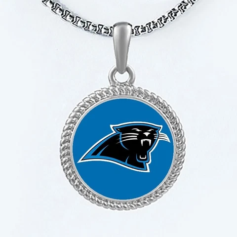Carolina Panthers Womens Mens Round Link Chain Pendant Necklace w Gift Pkg D22 Cover