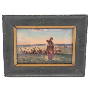 Framed Schafhirtin Shepardess by Jean-François Millet Print Under Glass Vintage - Picture 1 of 22