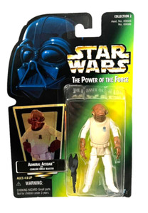 Star Wars Power of the Force Green Card Admiral Ackbar 3 3/4 Inch Action Figure