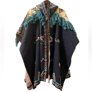 Chekanka San Fransen Tribal Poncho Kapuze Cape Mantel OS - Bild 1 von 6