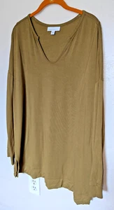 PureJill Tranquility Fleece Pull Over Knit Super Soft Top Large Brown Shirt - Picture 1 of 3