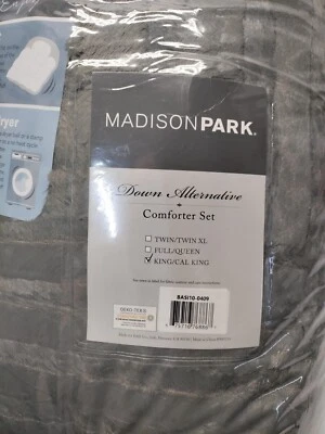 Juego de edredón alternativo de plumón de piel ártica Madison Park gris King/Cal King Foto 1 de 4