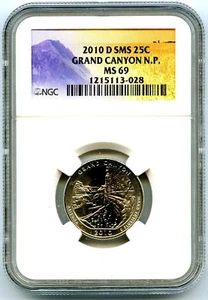 2010 D GRAND CANYON ATB QUARTER SATIN SMS NGC MS69 RARE UNCIRCULATED NOT SILVER - Picture 1 of 1